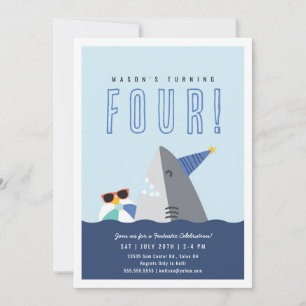 Invitation d'anniversaire de requin