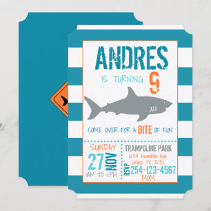 Invitation d'anniversaire de requin