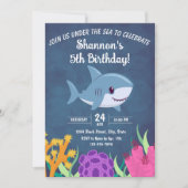 Invitation d'anniversaire de requin (Devant)
