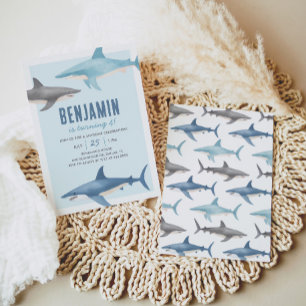 Invitation d'anniversaire de requin