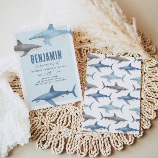 Invitation d'anniversaire de requin