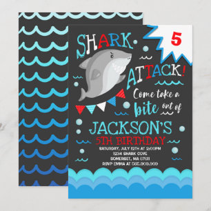 Invitation d'anniversaire de requin