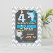 Invitation d'anniversaire de requin (Debout devant)