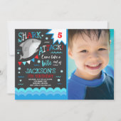 Invitation d'anniversaire de requin (Devant)