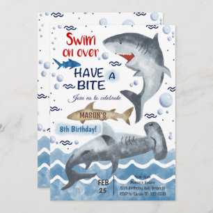 Invitation d'anniversaire de requin