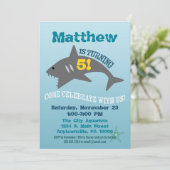 Invitation d'anniversaire de requin Boy Aquarium I (Debout devant)