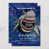 Invitation d'anniversaire de requins, Attaque de r (Devant / Derrière)