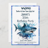 Invitation d'anniversaire de requins, Attaque de r (Devant / Derrière)