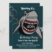 Invitation d'anniversaire de requins, Attaque de r (Devant / Derrière)