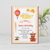 Invitation d'anniversaire de restaurant chinois (Debout devant)