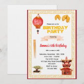Invitation d'anniversaire de restaurant chinois (Devant / Derrière)