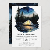 Invitation d'anniversaire de retraite rustique pou (Devant / Derrière)