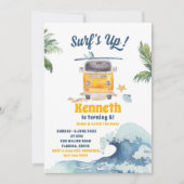 Invitation d'anniversaire de Retro Surfing (Devant)