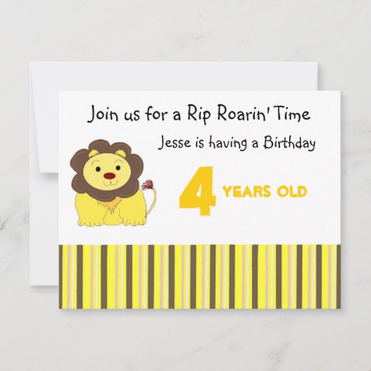 Invitation d'anniversaire de Rip Roarin (Devant)
