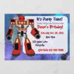 Invitation d'anniversaire de robot<br><div class="desc">Invitations de fête d'anniversaire de robot d'amusement pour des enfants. Tout le texte peut être changé en quelque chose que vous voulez le changer en. complétez juste les boîtes vers la droite,  ou cliquez sur dessus la personnaliser il. :)</div>