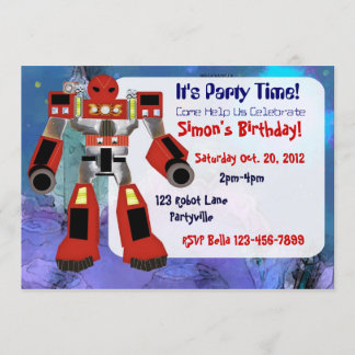 Invitation d'anniversaire de robot