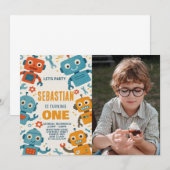 Invitation d'anniversaire de Robot coloré pour enf (Devant / Derrière)