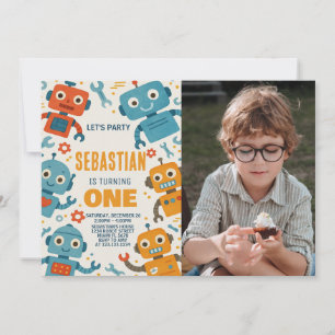 Invitation d'anniversaire de Robot coloré pour enf
