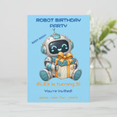 Invitation d'anniversaire de robot garçon tech Bip (Debout devant)