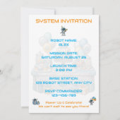 Invitation d'anniversaire de robot garçon tech Bip (Dos)