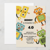 Invitation d'anniversaire de Robot personnalisée p (Devant / Derrière)