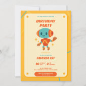 Invitation d'anniversaire de Robot Retro (Devant)