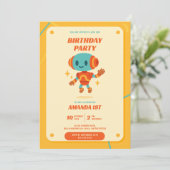 Invitation d'anniversaire de Robot Retro (Debout devant)
