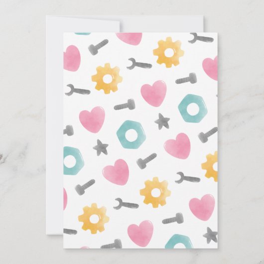 Invitation d'anniversaire de robot, Robot de fille (Dos)