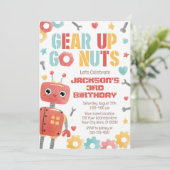 Invitation d'anniversaire de robot, robot robot (Debout devant)