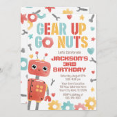 Invitation d'anniversaire de robot, robot robot (Devant / Derrière)