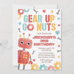 Invitation d'anniversaire de robot, robot robot