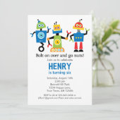 Invitation d'anniversaire de robots (Debout devant)
