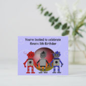 Invitation d'anniversaire de robots cool (Debout devant)