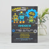 Invitation d'anniversaire de robots personnels (Debout devant)