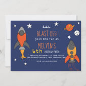 Invitation d'anniversaire de Rocket Ship (Devant)