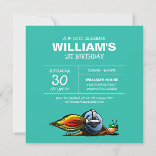Invitation d'anniversaire de Rocket Snail