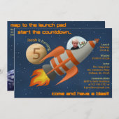 Invitation d'anniversaire de Rocketship (Devant / Derrière)