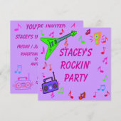 Invitation d'anniversaire de Rockin (Devant / Derrière)