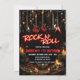 Invitation d'anniversaire de Rockstar personnelle