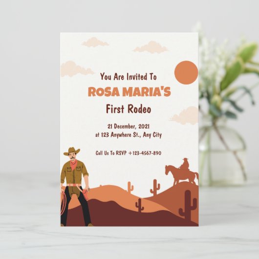 Invitation d'anniversaire de Rodeo (Debout devant)