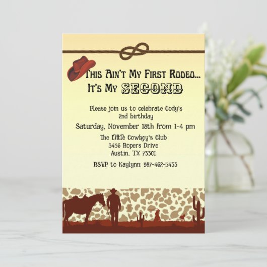 Invitation d'anniversaire de Rodeo (Debout devant)