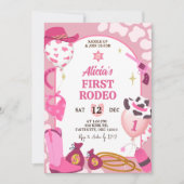 Invitation d'anniversaire de Rodéo Cowboy Rose (Devant)