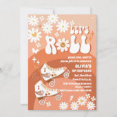 Invitation d'anniversaire de roller skating rétro (Devant)