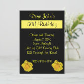 Invitation d'anniversaire de rose jaune (Debout devant)
