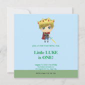 Invitation d'anniversaire de Royal Prince (Devant)