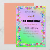 invitation d'anniversaire de rue de sésame personn (Devant / Derrière)