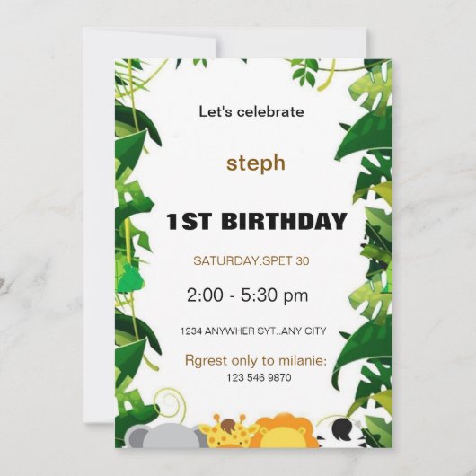 invitation d'anniversaire de rue de sésame personn (Devant)