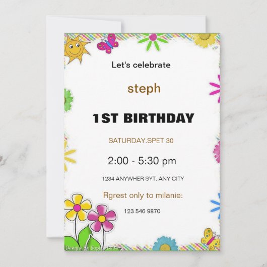 invitation d'anniversaire de rue de sésame personn (Devant)