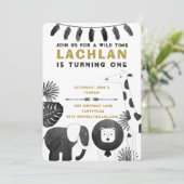 Invitation d'anniversaire de safari (Debout devant)