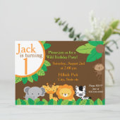 Invitation d'anniversaire de safari (Debout devant)